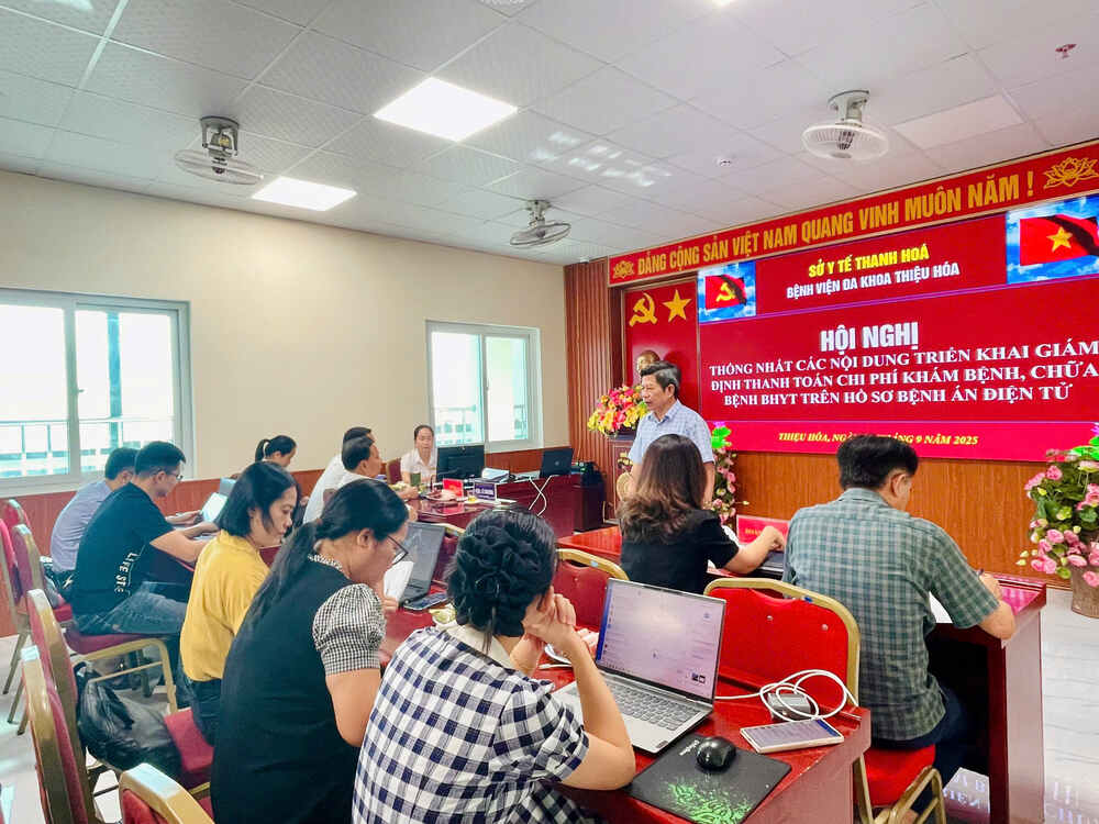 Hội nghị triển khai giám định thanh toán BHYT trên hồ sơ bệnh án điện tử - Bước tiến quan trọng trong chuyển đổi số tại Bệnh viện Đa khoa Thiệu Hóa