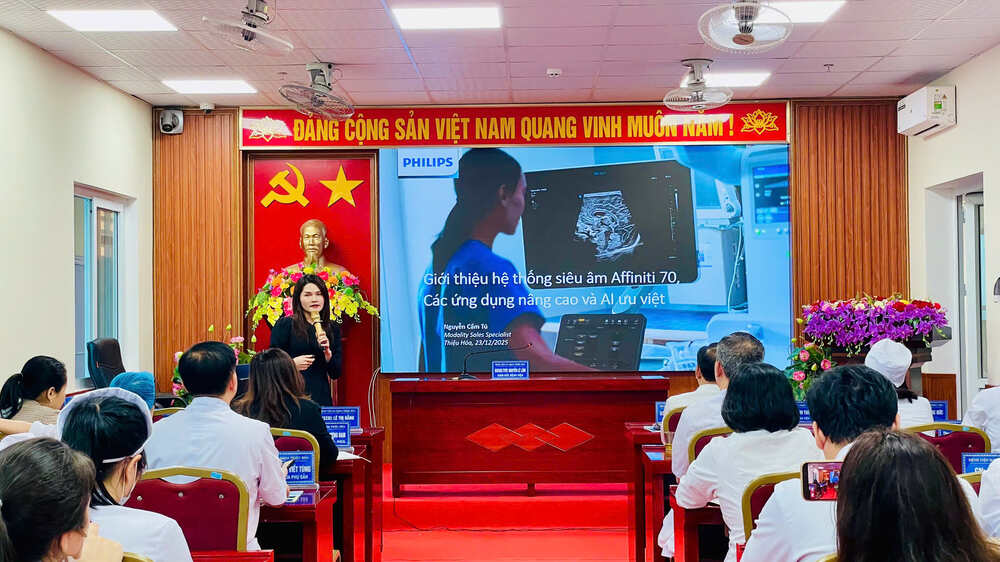 Tập huấn, giới thiệu hệ thống siêu âm hiện đại Affiniti 70 tại Bệnh viện Đa khoa Thiệu Hóa