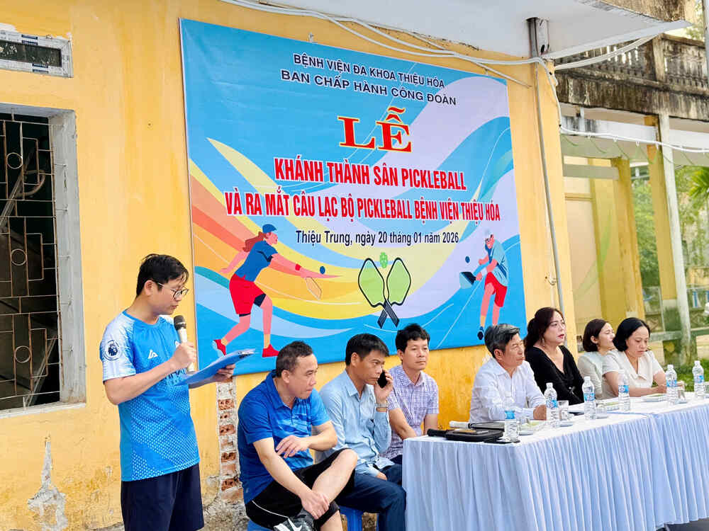 BỆNH VIỆN ĐA KHOA THIỆU HÓA KHÁNH THÀNH SÂN PICKLEBALL, RA MẮT CÂU LẠC BỘ PICKLEBALL CÁN BỘ, VIÊN CHỨC