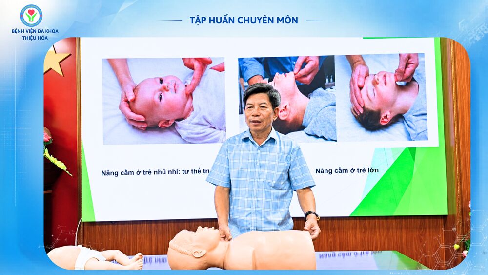 BVĐK THIỆU HÓA TỔ CHỨC TẬP HUẤN CHUYÊN MÔN CẤP CỨU, NÂNG CAO NĂNG LỰC XỬ TRÍ TÌNH HUỐNG KHẨN CẤP