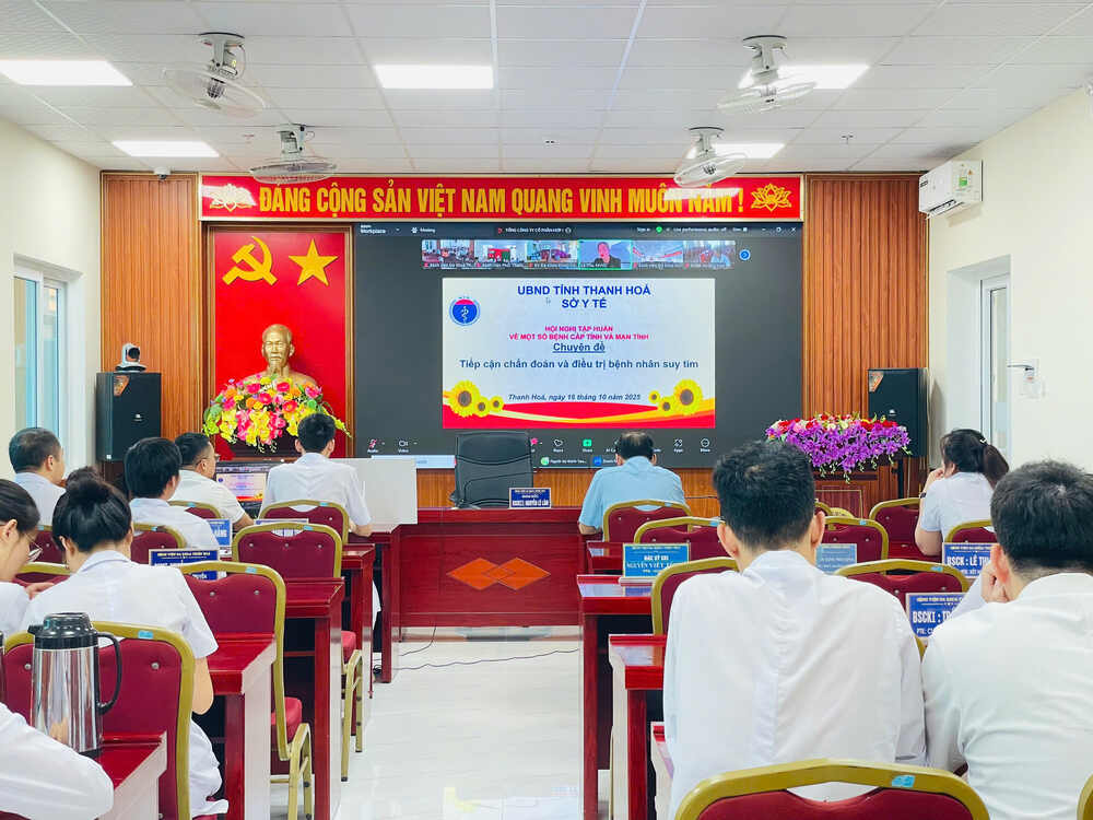 BỆNH VIỆN ĐA KHOA THIỆU HÓA THAM DỰ HỘI NGHỊ TẬP HUẤN CHUYÊN ĐỀ “TIẾP CẬN CHẨN ĐOÁN VÀ ĐIỀU TRỊ BỆNH NHÂN SUY TIM