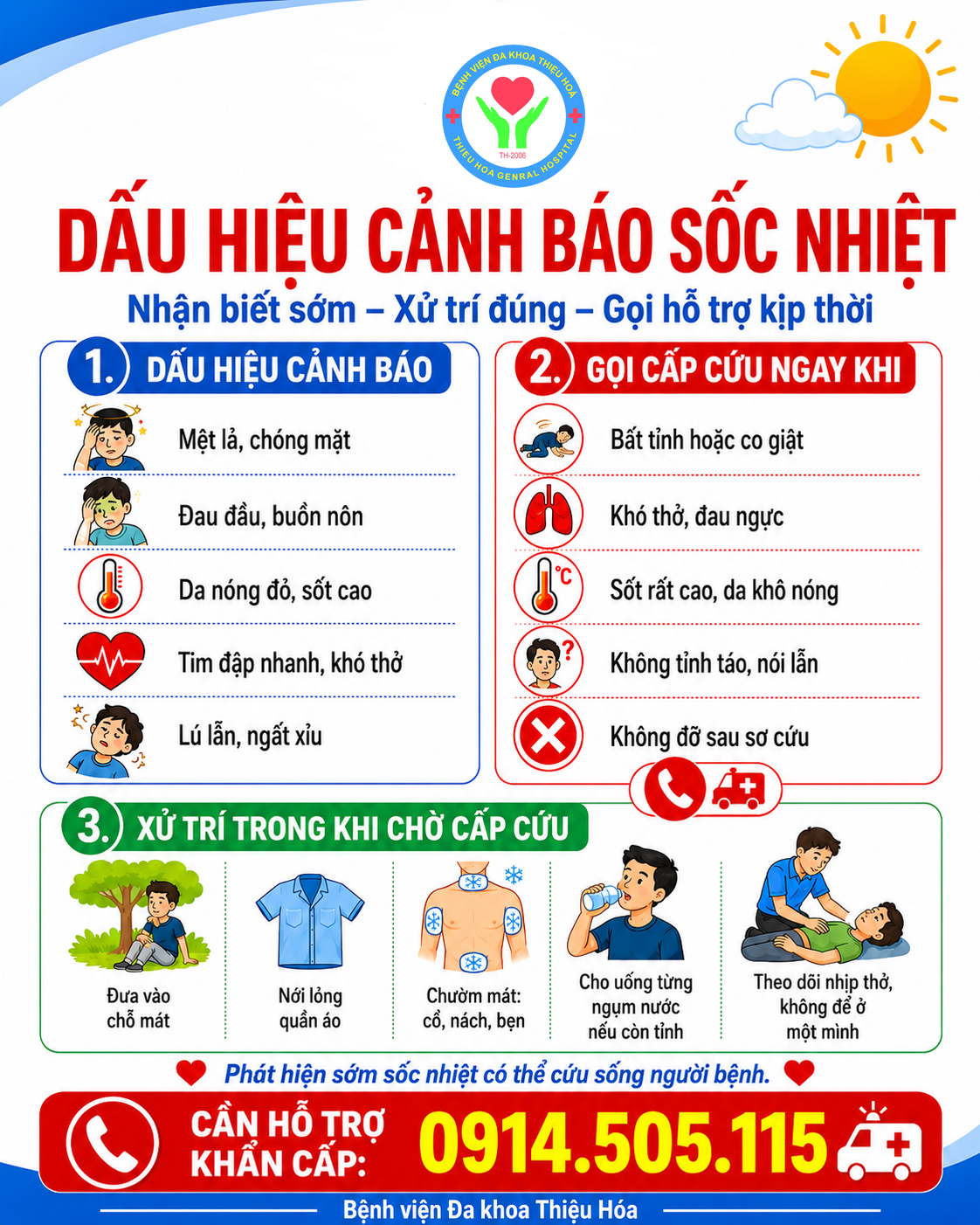 CẢNH BÁO Y KHOA: NGUY CƠ SỐC NHIỆT TRONG NHỮNG NGÀY NẮNG NÓNG CAO ĐIỂM VÀ CÁCH XỬ TRÍ KỊP THỜI
