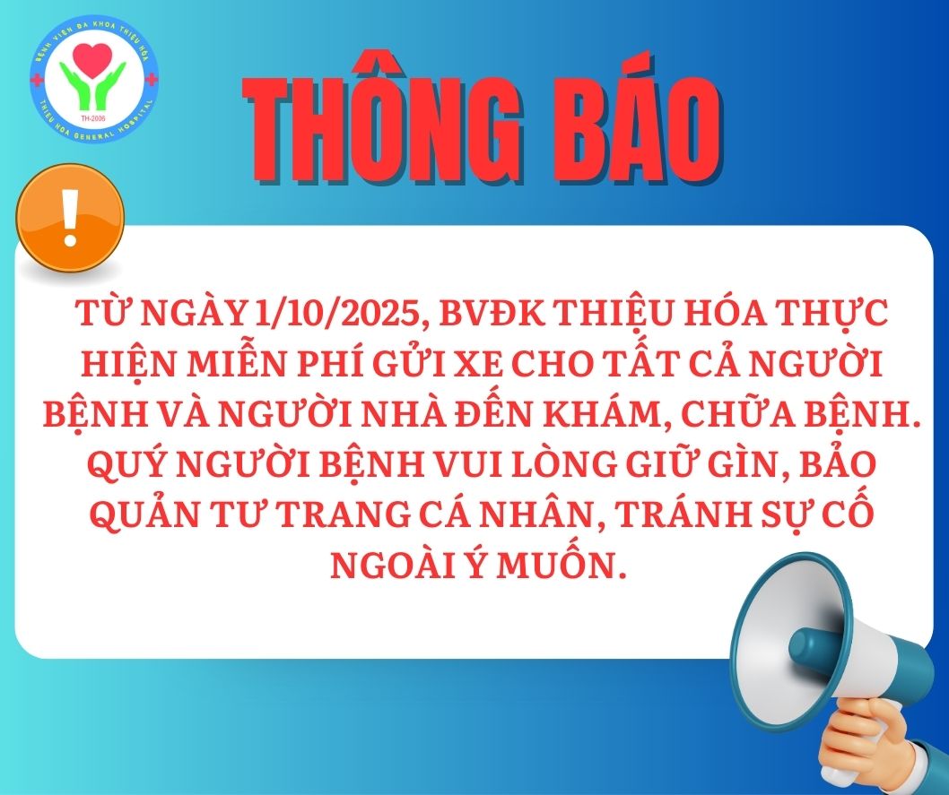 Chung tay sẻ chia cùng bệnh nhân – BVĐK Thiệu Hóa triển khai miễn phí gửi xe từ tháng 10/2025